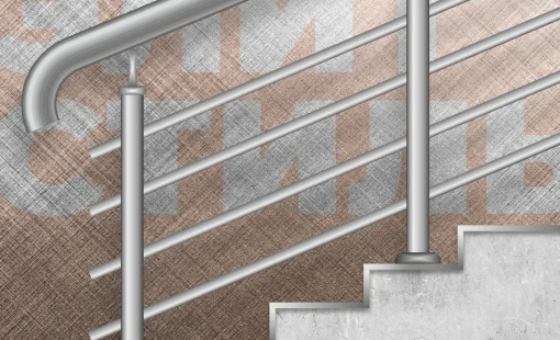 Перила с 4 ригелями на штифте